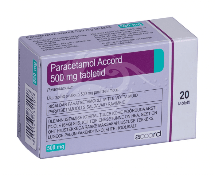 Paracetamol Accord Tbl 500mg N20 Benu Veebiapteek