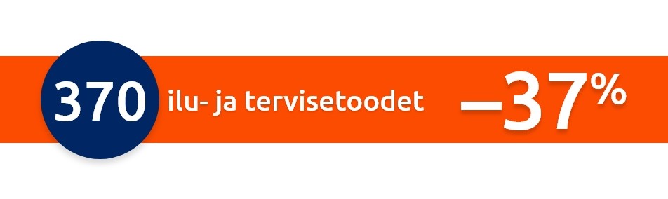 370 ilu- ja tervisetoodet -37%